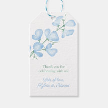 Classic Blue Sweet Pea Boy Baby Shower Fevor Tags