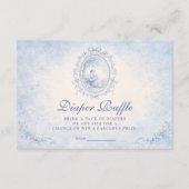 Classic Blue Toile Baby Shower Diapper Raffle Begleitkarte (Vorderseite)
