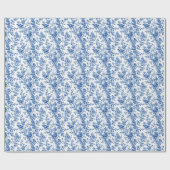 Classic Blue Toile Geschenkpapier (Flach)