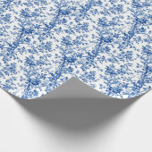 Classic Blue Toile Geschenkpapier (Ecke)