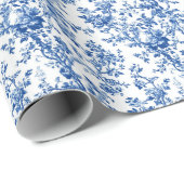 Classic Blue Toile Geschenkpapier (Rolleneckpunkt)
