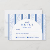 Classic Blue Toile Graduation Party RSVP Karte (Vorderseite)