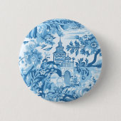 Classic Blue Toile Landscape Button on (Vorderseite)