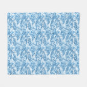 Classic Blue Toile Landschaft Fleecedecke (Vorderseite (Horizontal))