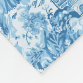 Classic Blue Toile Landschaft Fleecedecke (Ecke)