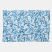 Classic Blue Toile Landschaft Geschirrtuch (Horizontal)