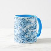 Classic Blue Toile Landschaft Tasse (VorderseiteRechts)