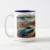 Classic Blue Trans Am Style Car Zweifarbige Tasse (Links)