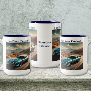 Classic Blue Trans Am Style Car Zweifarbige Tasse