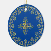 Classic Blue und Gold Keramik Ornament (Links)