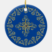 Classic Blue und Gold Keramik Ornament (Hinten)