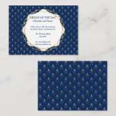 Classic Blue und Gold Wedding Begleitkarte (Vorne/Hinten)