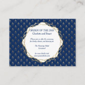 Classic Blue und Gold Wedding Begleitkarte (Vorderseite)