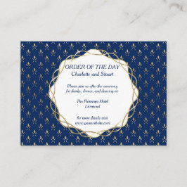 Classic Blue und Gold Wedding Begleitkarte