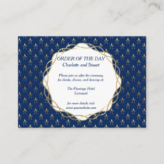 Classic Blue und Gold Wedding Begleitkarte