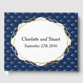 Classic Blue und Gold Wedding Gästebuch (Vorderseite)