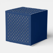 Classic Blue und Gold Wedding Geschenkschachtel (Rückseite)