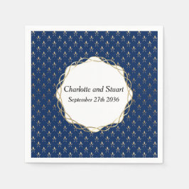 Classic Blue und Gold Wedding Serviette