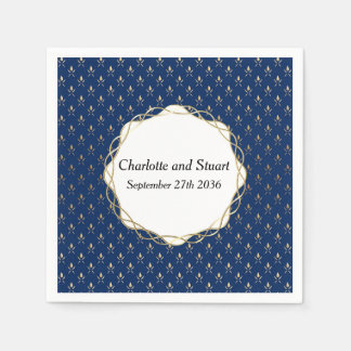 Classic Blue und Gold Wedding Serviette