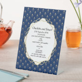 Classic Blue und Gold Wedding Sockelschild (In Situ)