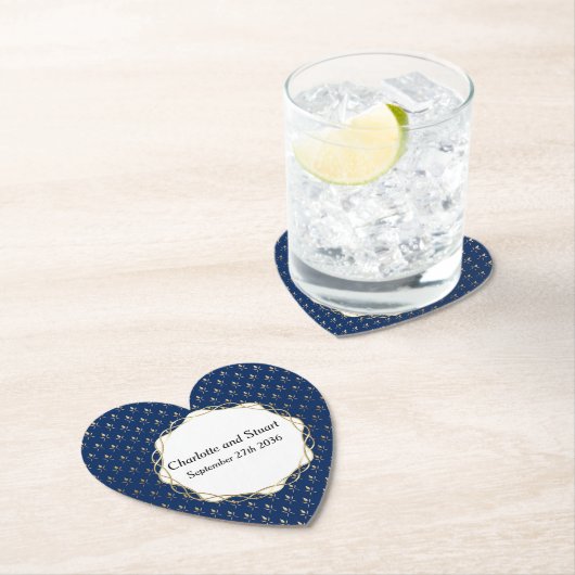 Classic Blue und Gold Wedding Untersetzer (Vor Ort)