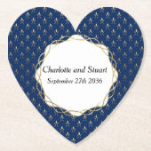 Classic Blue und Gold Wedding Untersetzer (Vorderseite)