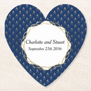 Classic Blue und Gold Wedding Untersetzer