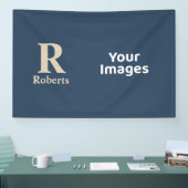 Classic Blue und Vanilla anfänglich/Vor/Nachname Banner (Messe)