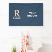 Classic Blue und Vanilla anfänglich/Vor/Nachname Banner (InSitu)