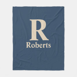 Classic Blue und Vanilla anfänglich/Vor/Nachname Fleecedecke