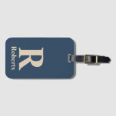 Classic Blue und Vanilla anfänglich/Vor/Nachname Gepäckanhänger (Vorderseite (Horizontal))