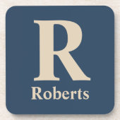 Classic Blue und Vanilla anfänglich/Vor/Nachname Getränkeuntersetzer (Vorderseite)