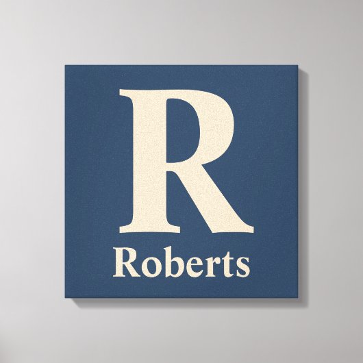 Classic Blue und Vanilla anfänglich/Vor/Nachname Leinwanddruck (Vorderseite)