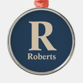 Classic Blue und Vanilla anfänglich/Vor/Nachname Ornament Aus Metall