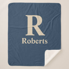 Classic Blue und Vanilla anfänglich/Vor/Nachname Sherpadecke