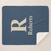 Classic Blue und Vanilla anfänglich/Vor/Nachname Sherpadecke (Vorderseite (Horizontal))
