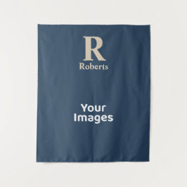 Classic Blue und Vanilla anfänglich/Vor/Nachname Wandteppich