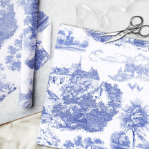 Classic Blue Vintag French Chateau Toile
