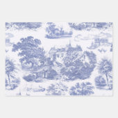 Classic Blue Vintag French Chateau Toile Geschenkpapier Set (Vorderseite)
