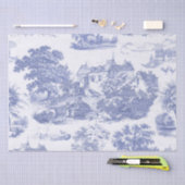 Classic Blue Vintag French Chateau Toile Seidenpapier (Handwerk)