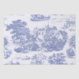 Classic Blue Vintag French Chateau Toile Seidenpapier