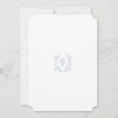 Classic Blue Wedding Crest Save The Date Invite Einladung (Rückseite)