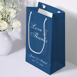 Classic Blue Wedding Liebe und dank einfachem Scri Kleine Geschenktüte