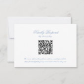 Classic Blue Wedding Monogram Crest QR RSVP Card (Vorderseite)