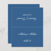 Classic Blue Wedding Platzkarte Printed Guest Name (Vorne/Hinten)