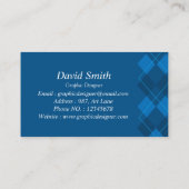 Classic Blue White Beruflich Graphic Designer Visitenkarte (Rückseite)