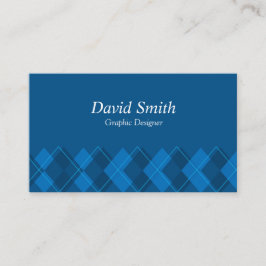 Classic Blue White Beruflich Graphic Designer Visitenkarte