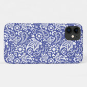 Classic Blue White Boho Paisley Gemustert Case-Mate iPhone Hülle (Rückseite (Horizontal))