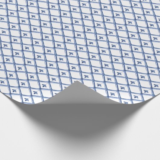 Classic Blue White Chinoiserie Dutch Pattern Geschenkpapier (Ecke)