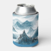 Classic Blue White Chinoiserie Landschaftsbild Mal Dosenkühler (Kanne Vorderseite)